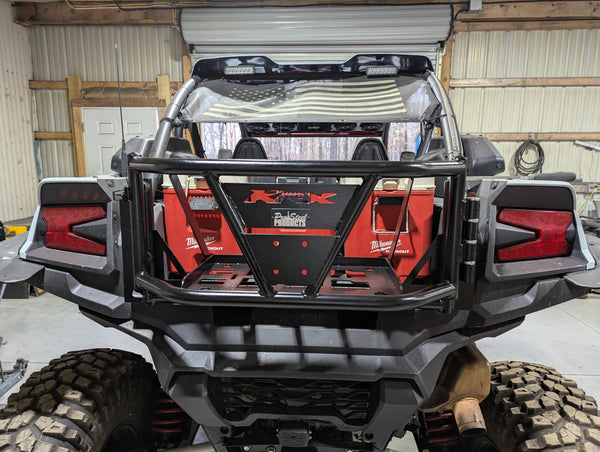 Swing out tailgate with packout Fits with or without OEM rear bumper